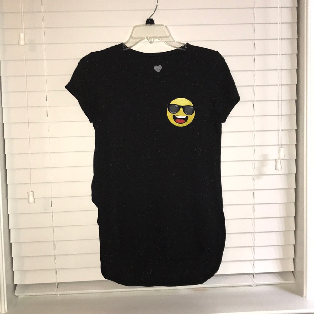 Black T-Shirt w/ Smiley Face